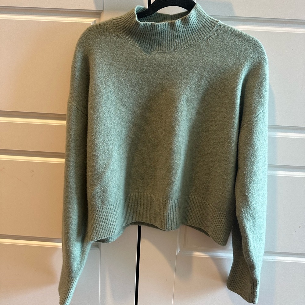 & Other Stories Mock Neck Green Sweater